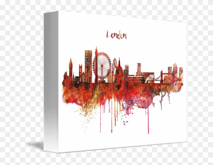 650 X 570 4 - London Watercolor Skyline Png Clipart