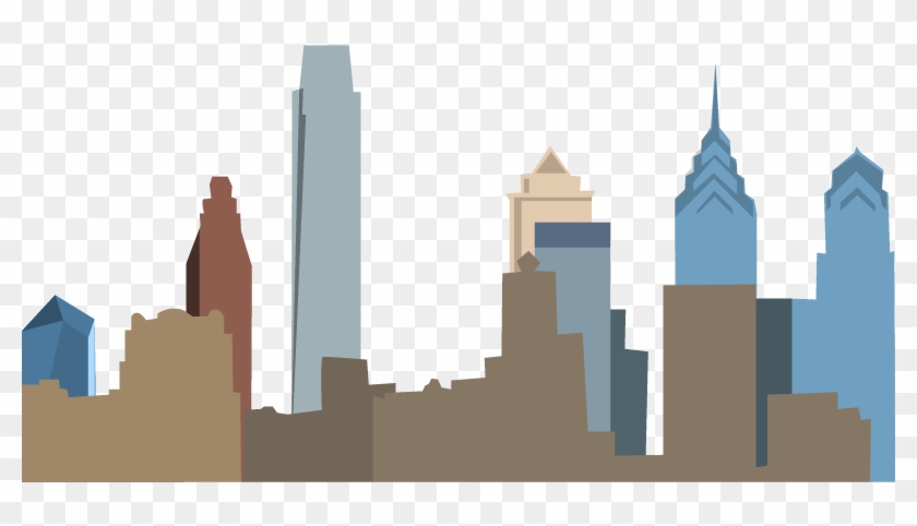 Drawn Skyline Philly Skyline - Skyline Sketch Clipart #194266