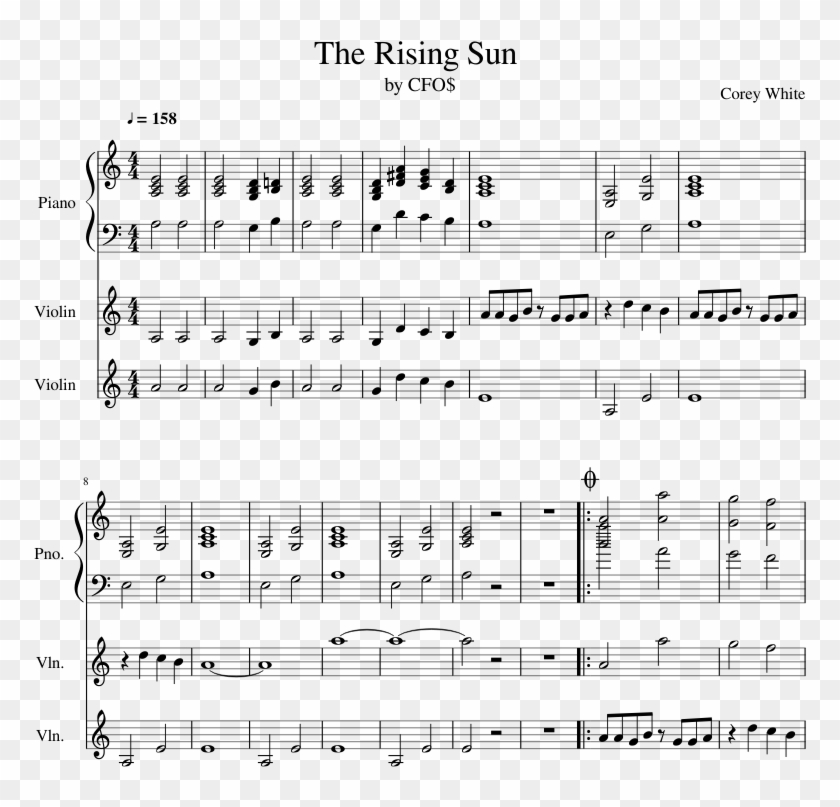 The Rising Sun - Hostage Billie Eilish Violin Sheet Music Clipart #194710
