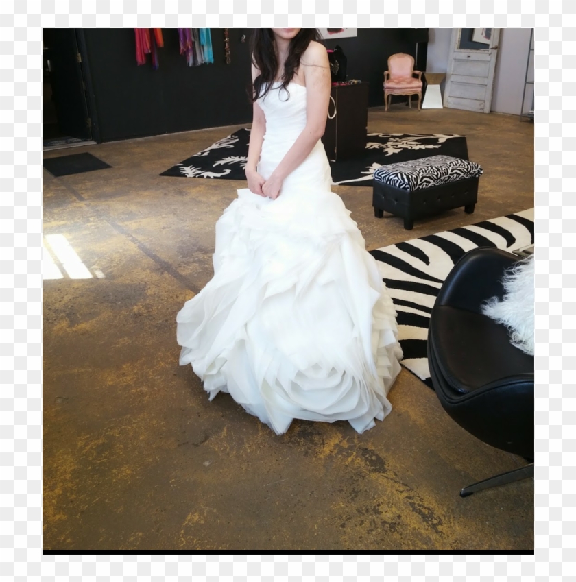 Vera Wang White Vw351011 Fit Flare Flange - Gown Clipart #194752