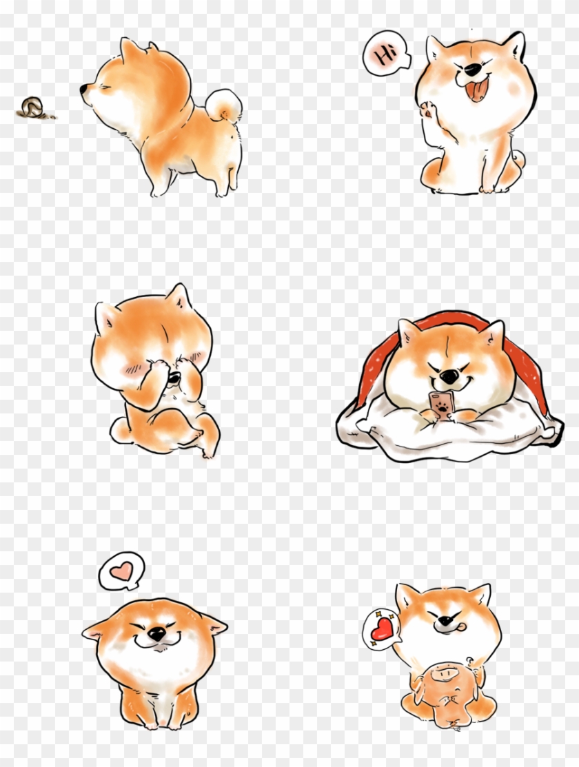 귀여운 동물 Shiba Inu 만화 Png 및 Psd - Cartoon Clipart