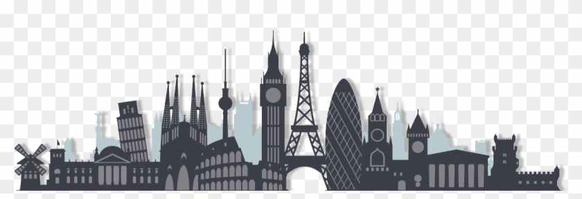 Royalty Free Japan Building Transprent Png Royaltyfree - Europe Skyline Png Clipart