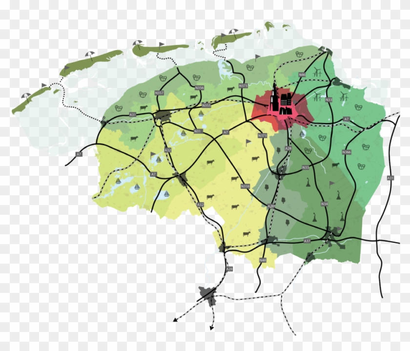 Focus On The Division Of The City And The Surrounding Clipart