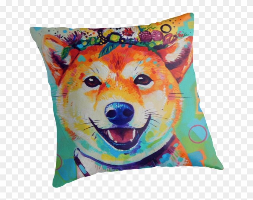 Happy Shiba By Sandra Trubin - Cushion Clipart