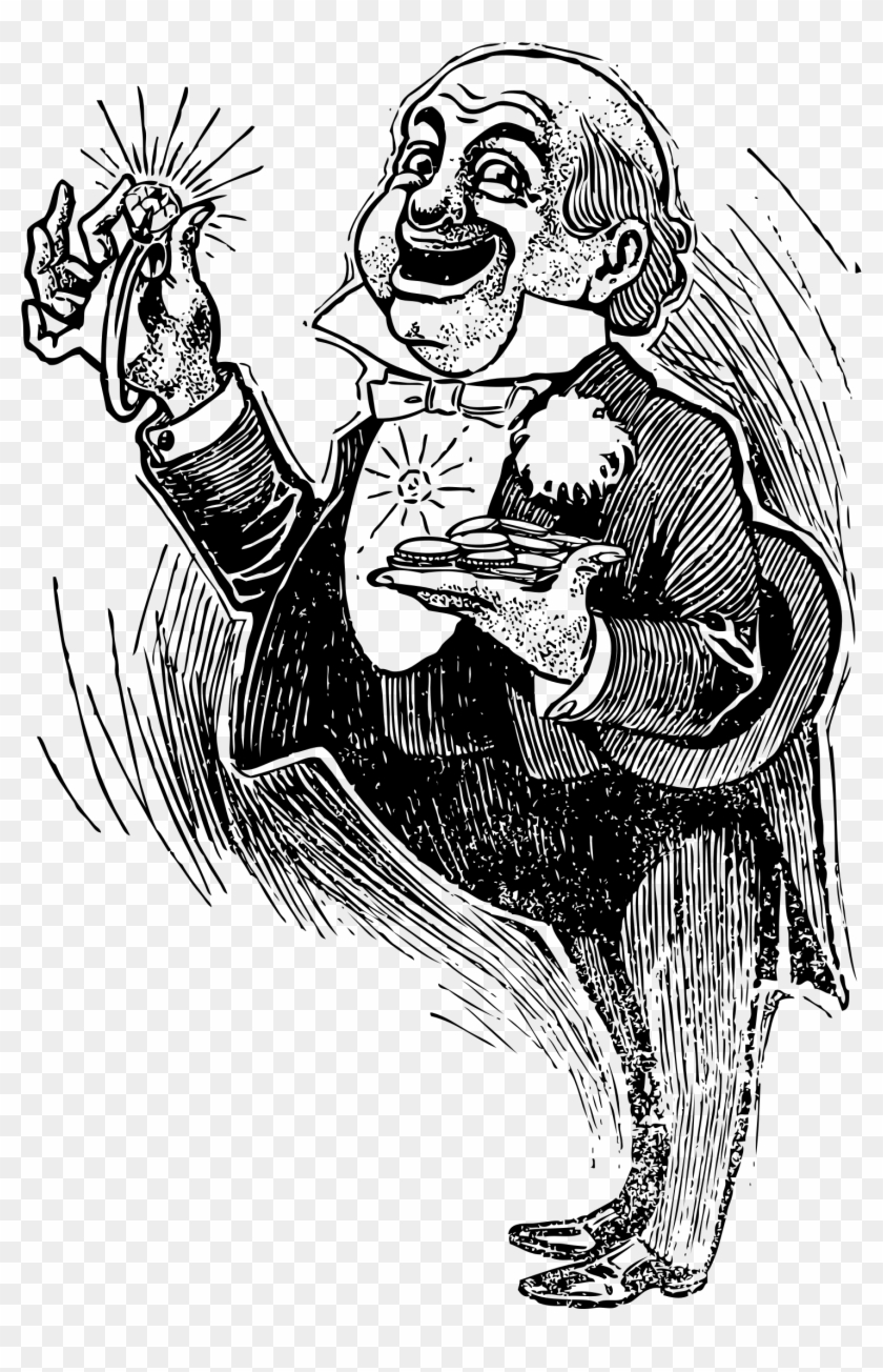 Man With Diamonds And Money Png Black And White Download - Cartoon Rich Man Png Clipart