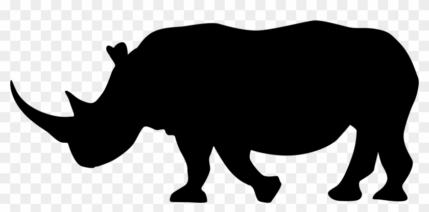 Clipart Royalty Free Stock Rhinoceros Cattle Clip Art - Rhino Silhouette Transparent Background - Png Download