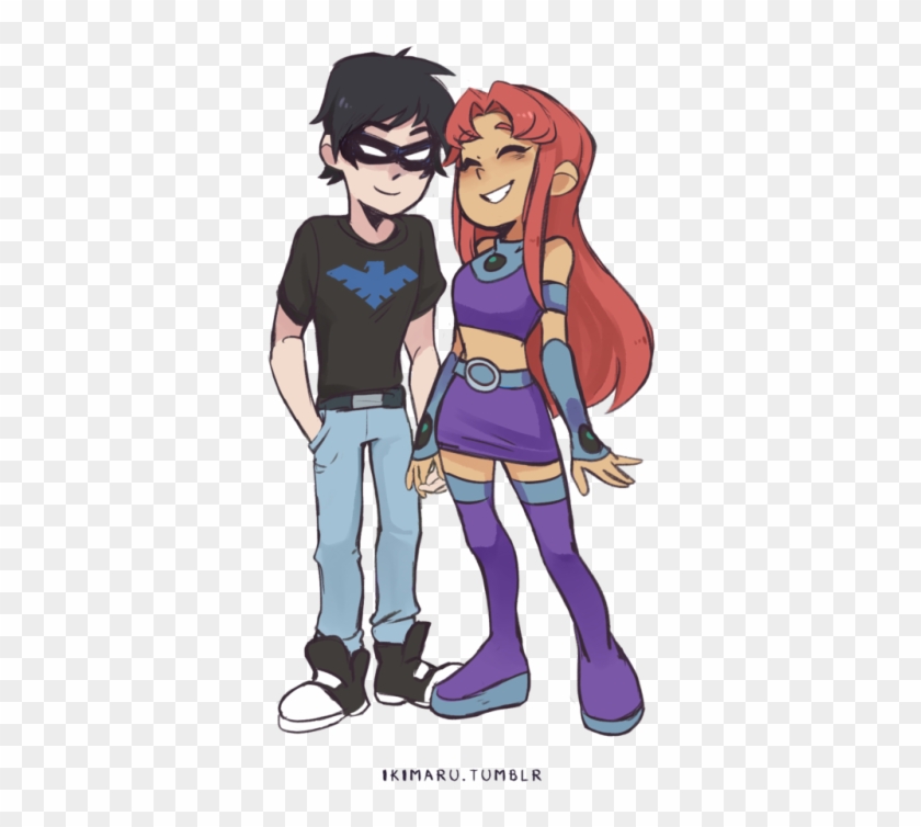 Nightwing Clipart Cute - Cool Robin Teen Titans Starfire - Png Download