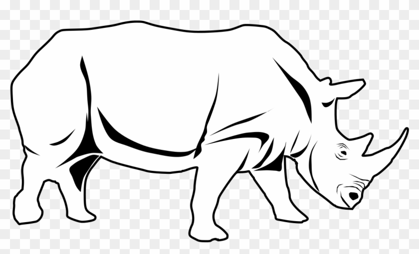 File - Rhino - Svg - Outline Image Of Rhino Clipart #198107