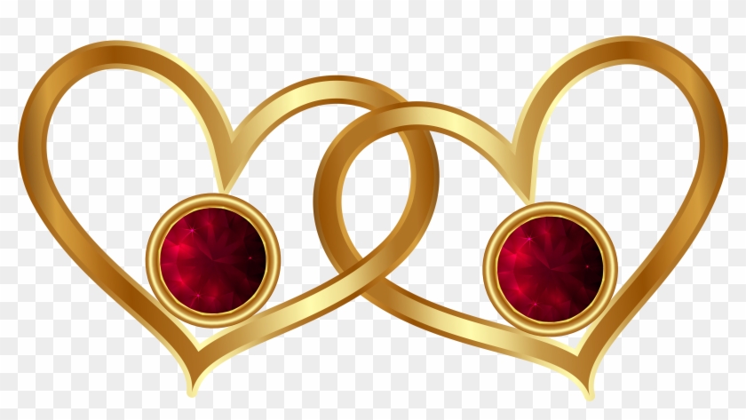 Golden Hearts With Red Png - Red And Gold Hearts Clipart #198751