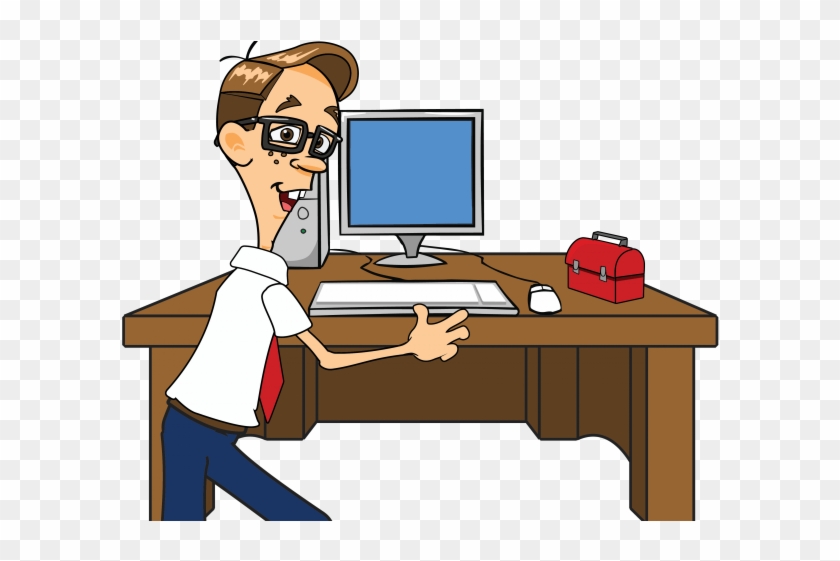 Pc Clipart Computer Nerd - Computer Technician Job Clipart - Png Download #199375