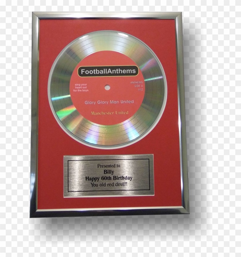 Glory Glory Man United Didi Disc Silver Disc & Frame - Label Clipart #1900577