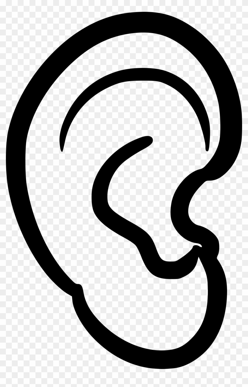 Ear Clipart Telinga - Clipart Ear Black And White - Png Download #1903547