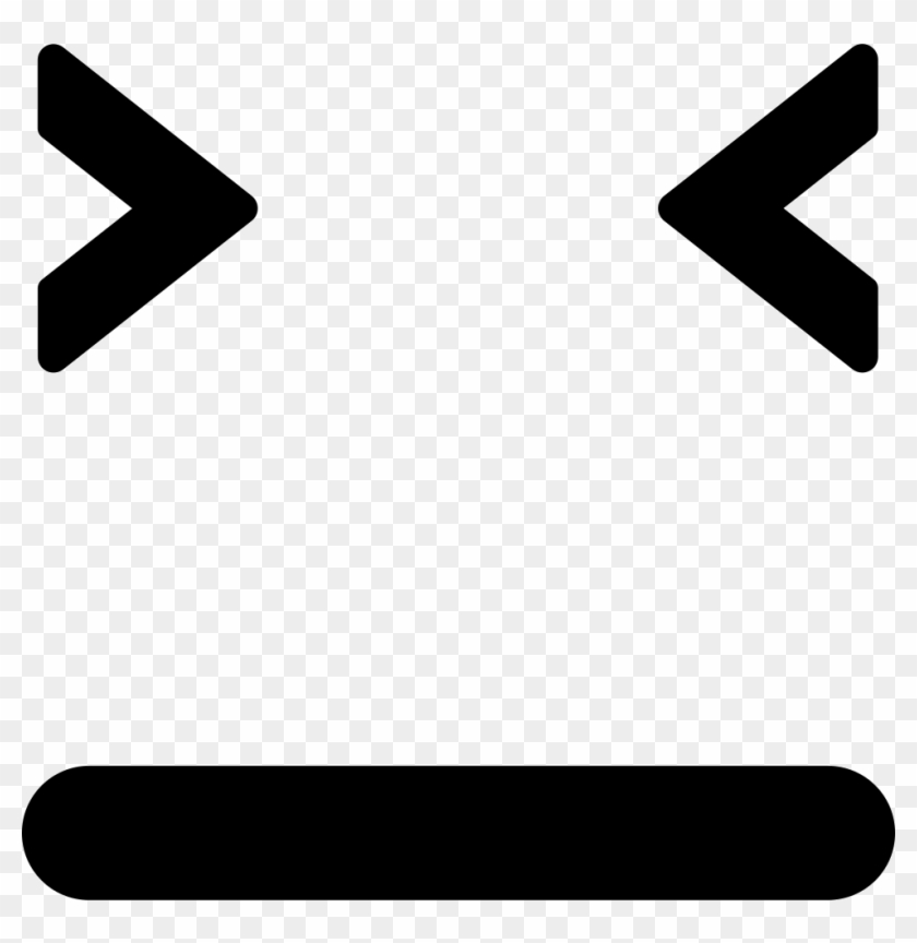 Emoticon Square Face With Closed Eyes And Straight - Straight Mouth Clipart