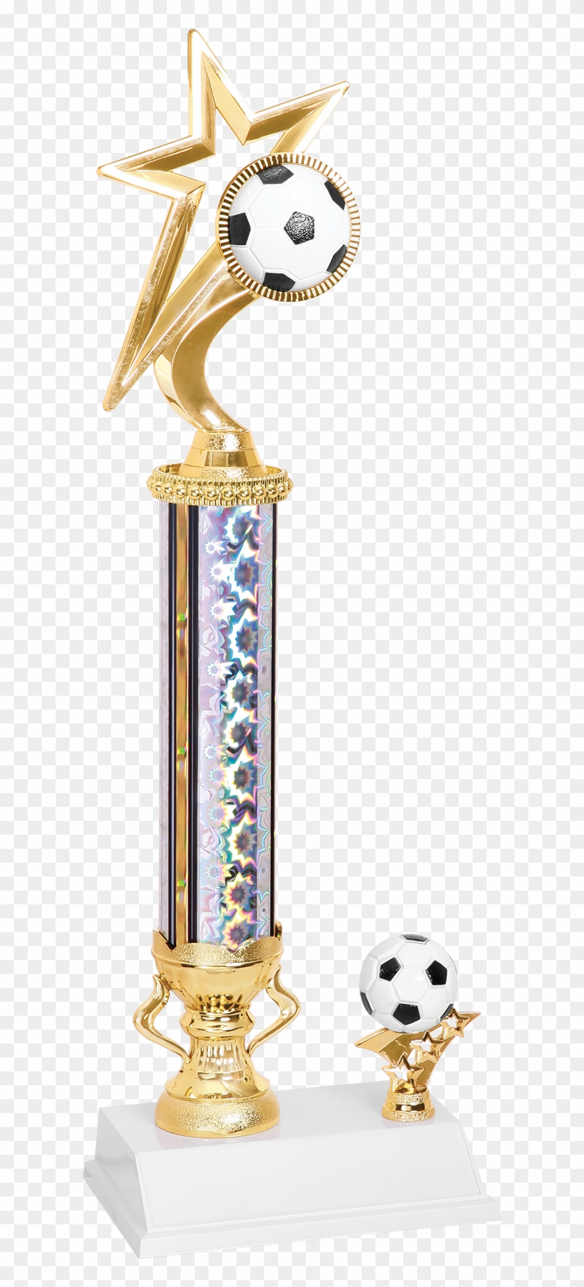 Dual Gold Star Soccer Trophy - Trophy Clipart #1904300