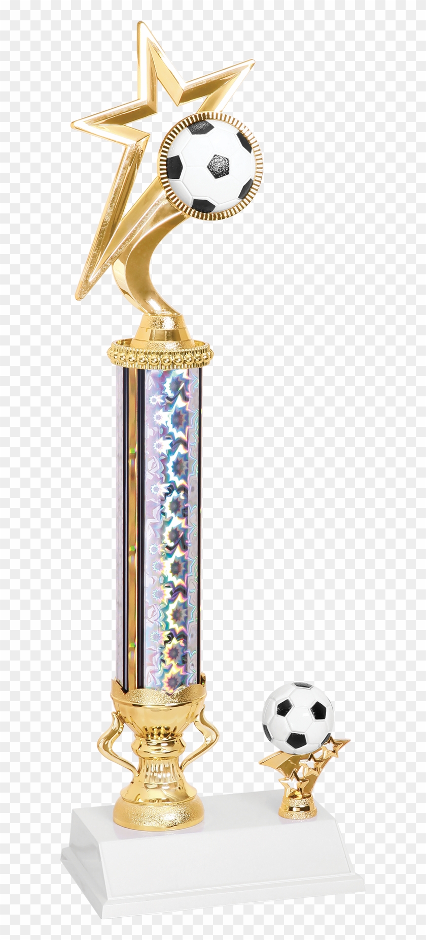 Dual Gold Star Soccer Trophy - Trophy Clipart