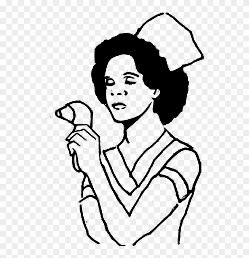 Hospital Clip Art Download - Outline Images Of Nurse - Png Download #1904483