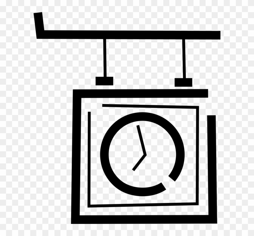Vector Illustration Of Subway Station Time Clock Clipart #1904584