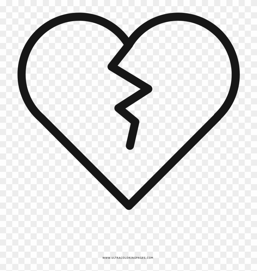 Heartbreak Coloring Page - Heart Clipart #1904901