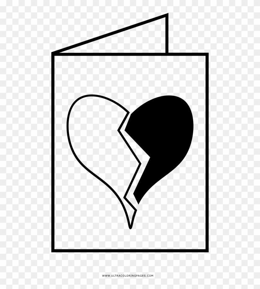 Heartbreak Card Coloring Page Clipart #1905443