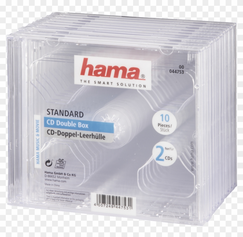 Standard Cd Double Jewel Case, Pack Of 10, Transparent - Hama Clipart