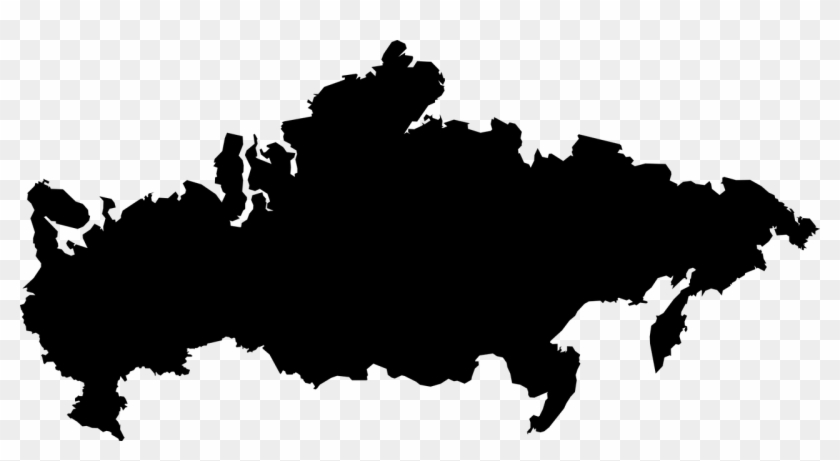 Russia,map,world,map Of The - Russia Map Black Clipart #1906776
