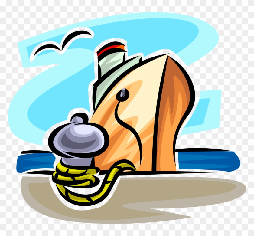 Vector Illustration Of Cruise Ship Or Cruise Liner - Illustration Clipart