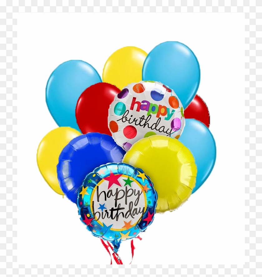 Deluxe Balloon Bouquet - Happy Birthday Balloons And Teddy Bears Clipart