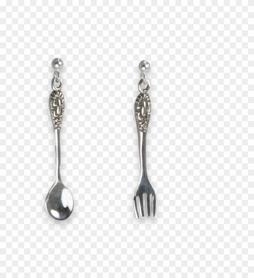 Sterling Silver Spoon & Fork Earrings Clipart #1907225