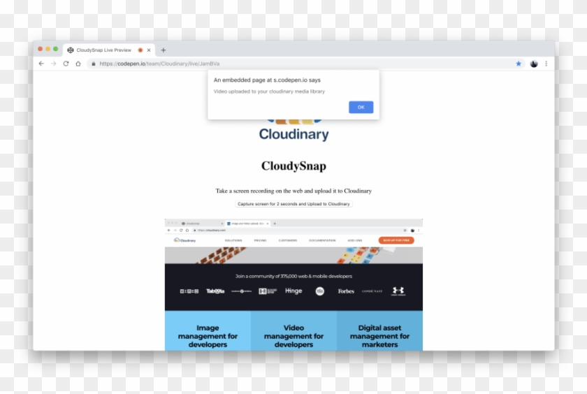 Screen Recorder Connected To Cloudinary For Uploads Clipart