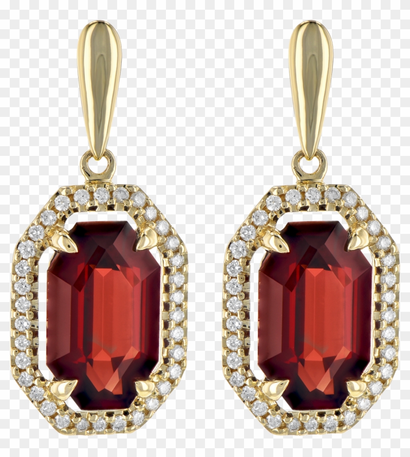 Garnet And Diamond Earrings Allison Kaufman - Earrings Clipart #1908282