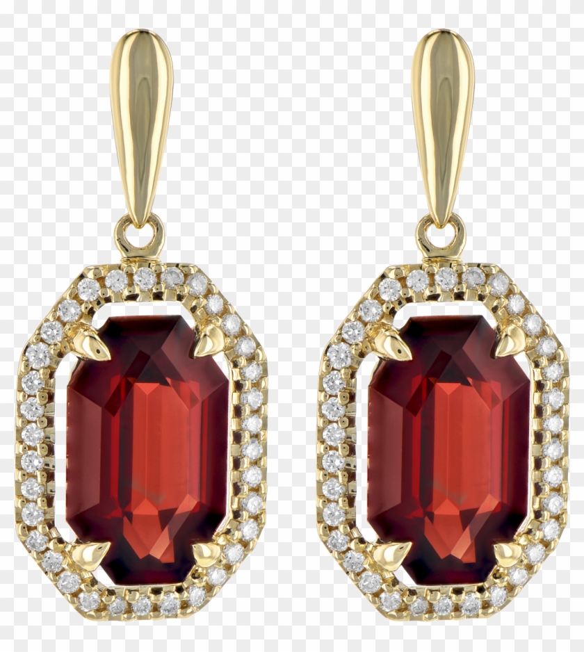 Garnet And Diamond Earrings Allison Kaufman - Earrings Clipart #1908282