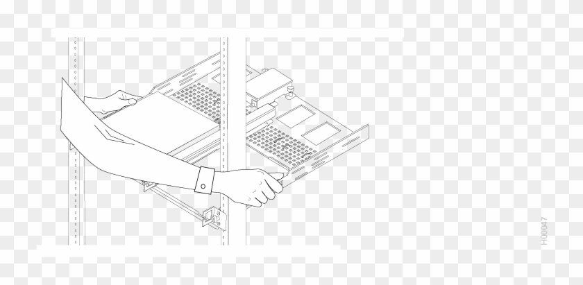 Holding The Rack-mount Tray With The Vedge Router In Clipart