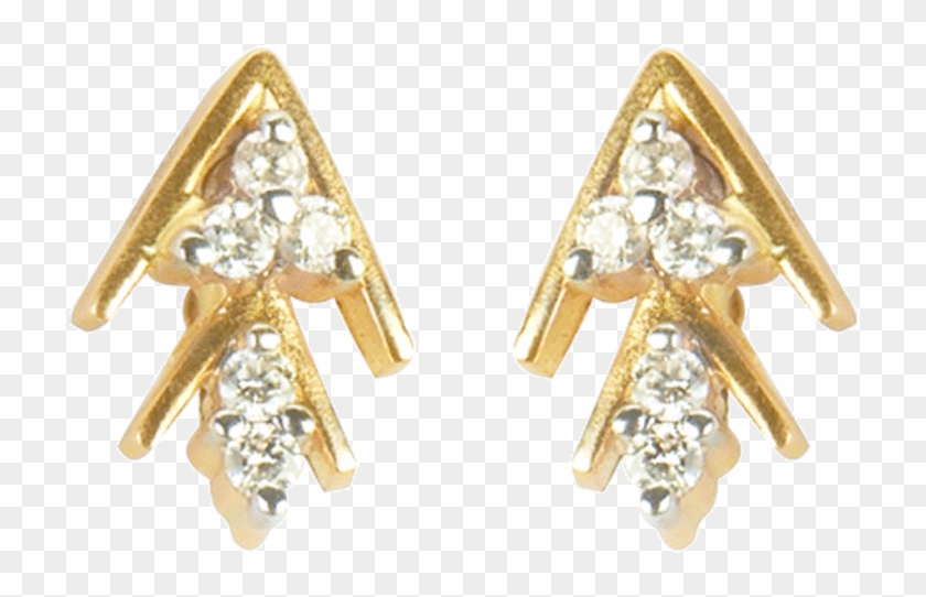 18kt Yellow Gold And Diamond Earring - Earrings Clipart
