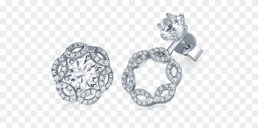 Enchanting Floral Multi-way Diamond Earrings Setting Clipart