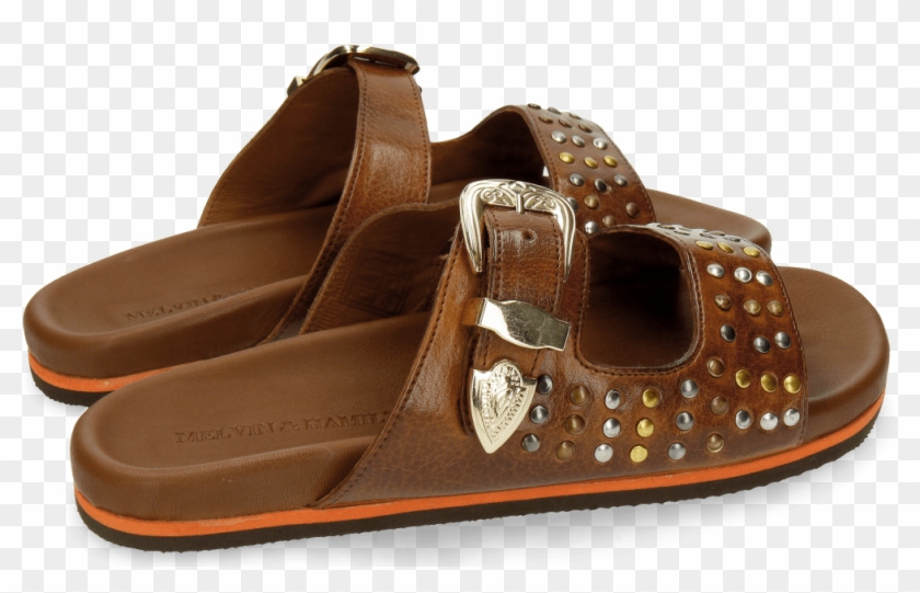 Sandals Helen 4 Tan Rivets Multi Clipart