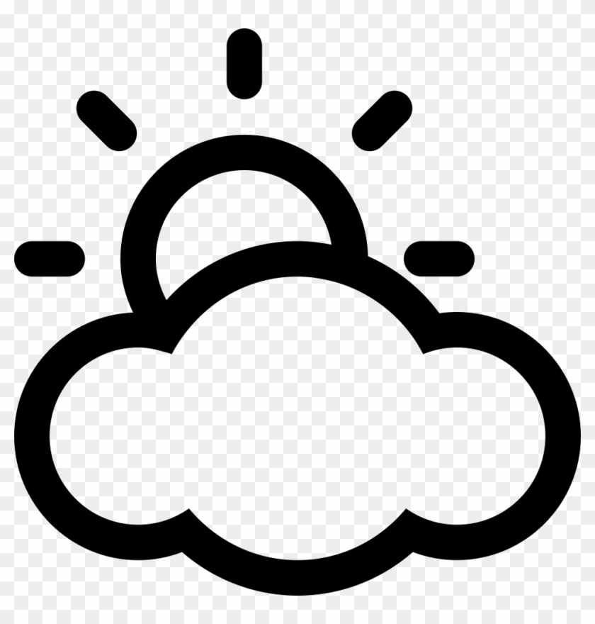 Cloudy Png Icon Free Download Onlinewebfonts Com - Sun And Cloud Clipart Black And White Transparent Png