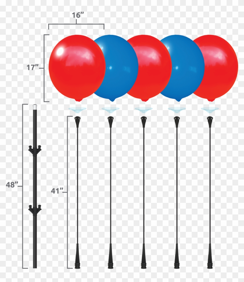 Weatherproof Reusable Seamed Balloon Cluster Pole Kit - Balloon Clipart