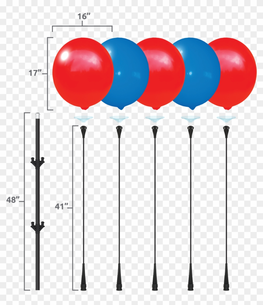 Weatherproof Reusable Seamed Balloon Cluster Pole Kit - Balloon Clipart #1909819