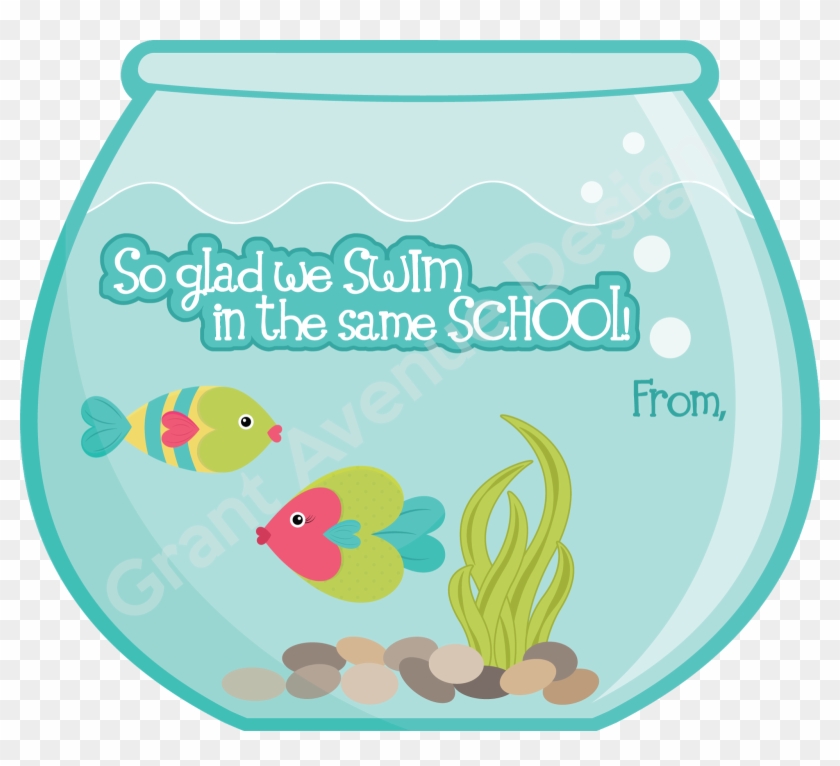 Clip Free Stock Images Of Valentine S Day Template - Fishbowl Valentine Template - Png Download