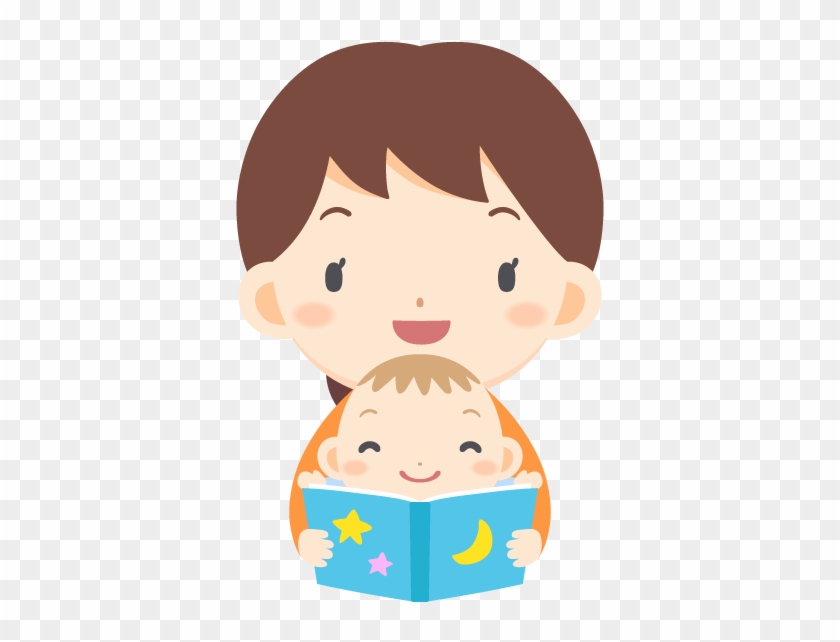 Woman Reading A Picture Book For Baby Free Png And - Baby Reading Book Png Clipart #1911292