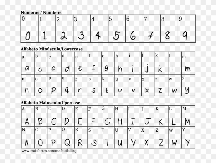 Font Details Confettifalling - Fontes De Letras Script Clipart