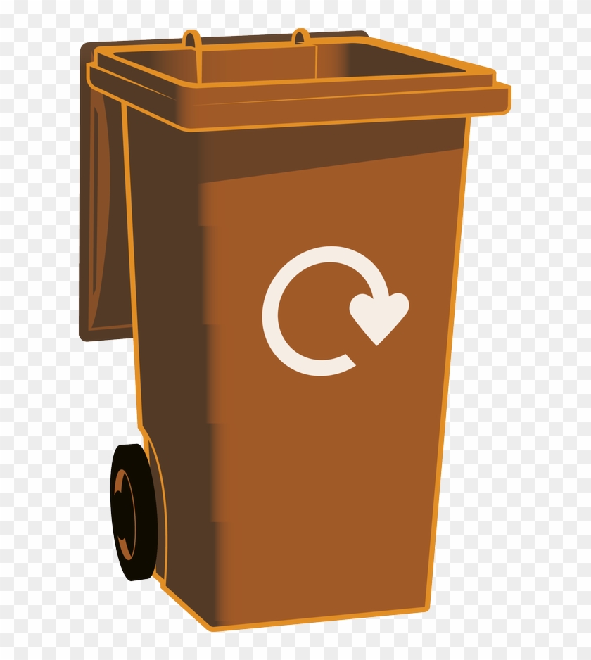 Large Brown Bin - Brown Garden Waste Bin Clipart