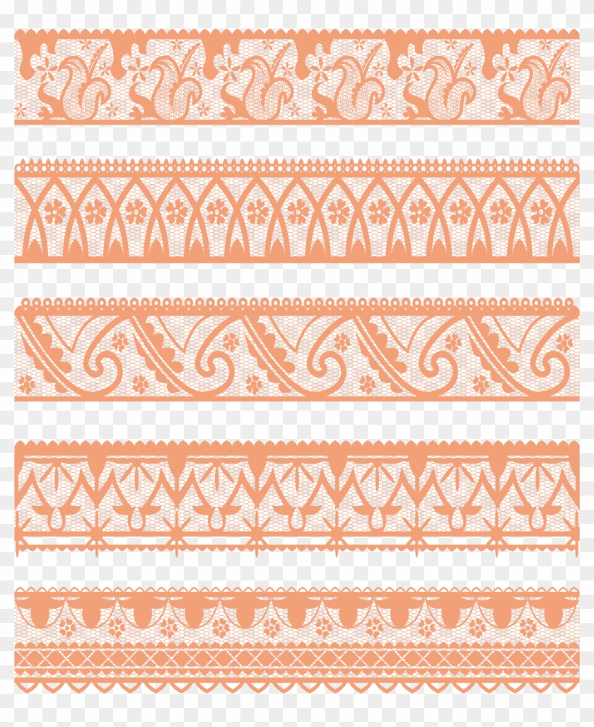 Lace Motif Orange Pattern Transprent Png Free Clipart