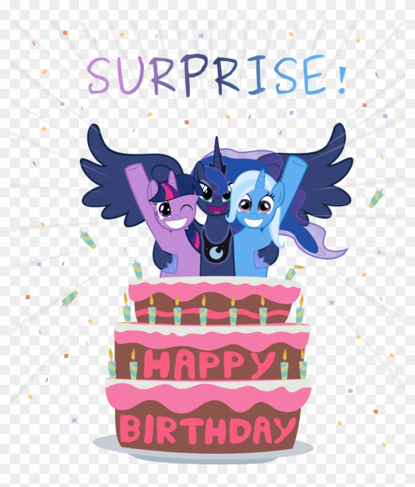 Surprise Birthday Rainbow Dash Pinkie Pie Rarity Fluttershy Clipart #1913042