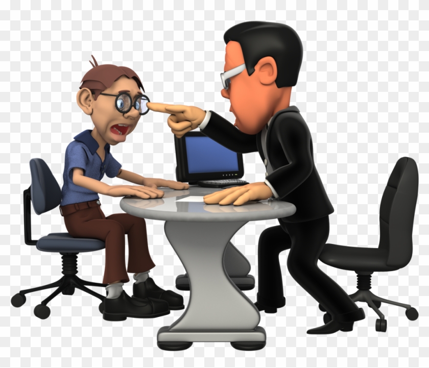 Cartoon Boss Talking To Employee Clipart - Png Download