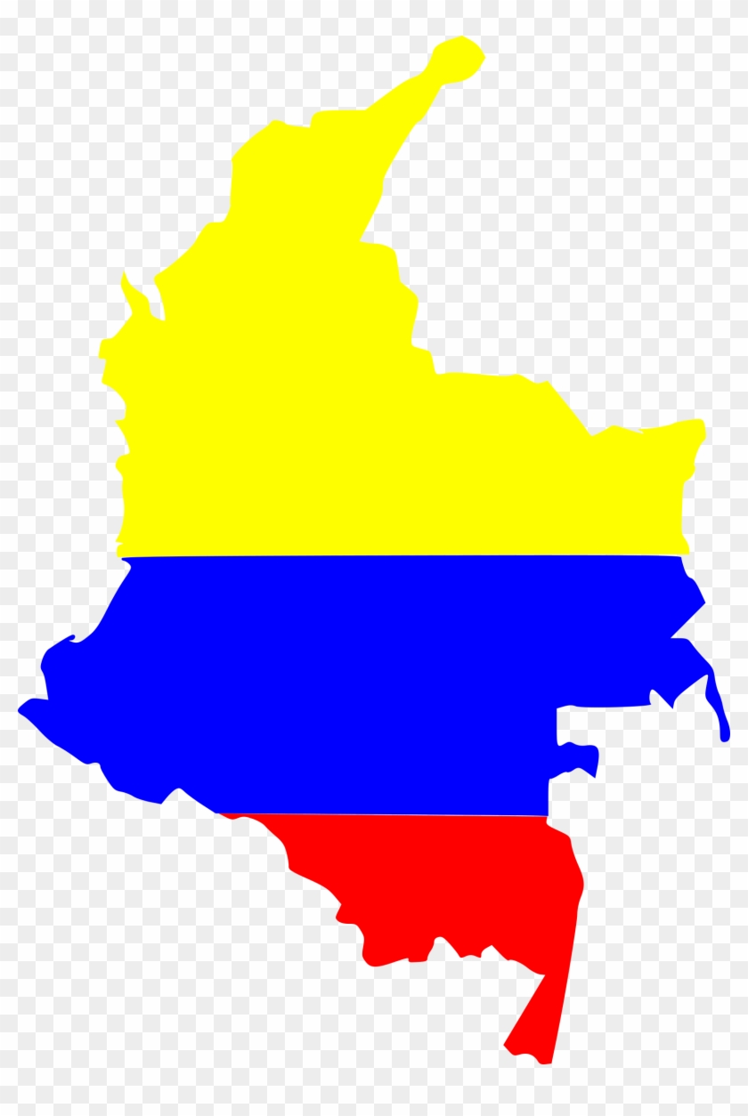 Png - Colombia Flag Map Clipart #1914273