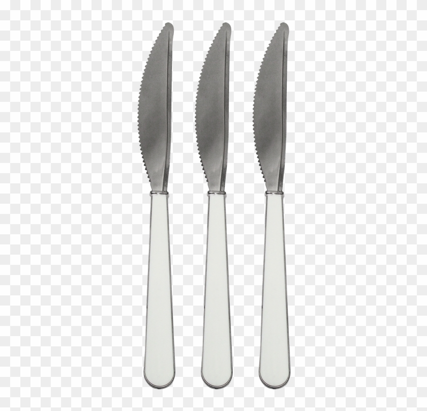Decor Duo Polished White-silver Plastic Knives - Knife Clipart #1914980