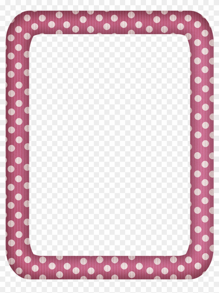 Free Faded Pink Polka Rectangle Digi Scrapbook Frame - Picture Frame Clipart