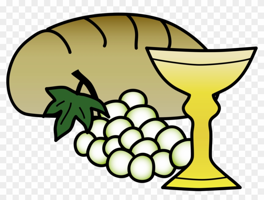 Wine Sacramental Bread Eucharist Drawing - Bread And Wine Clipart - Png Download