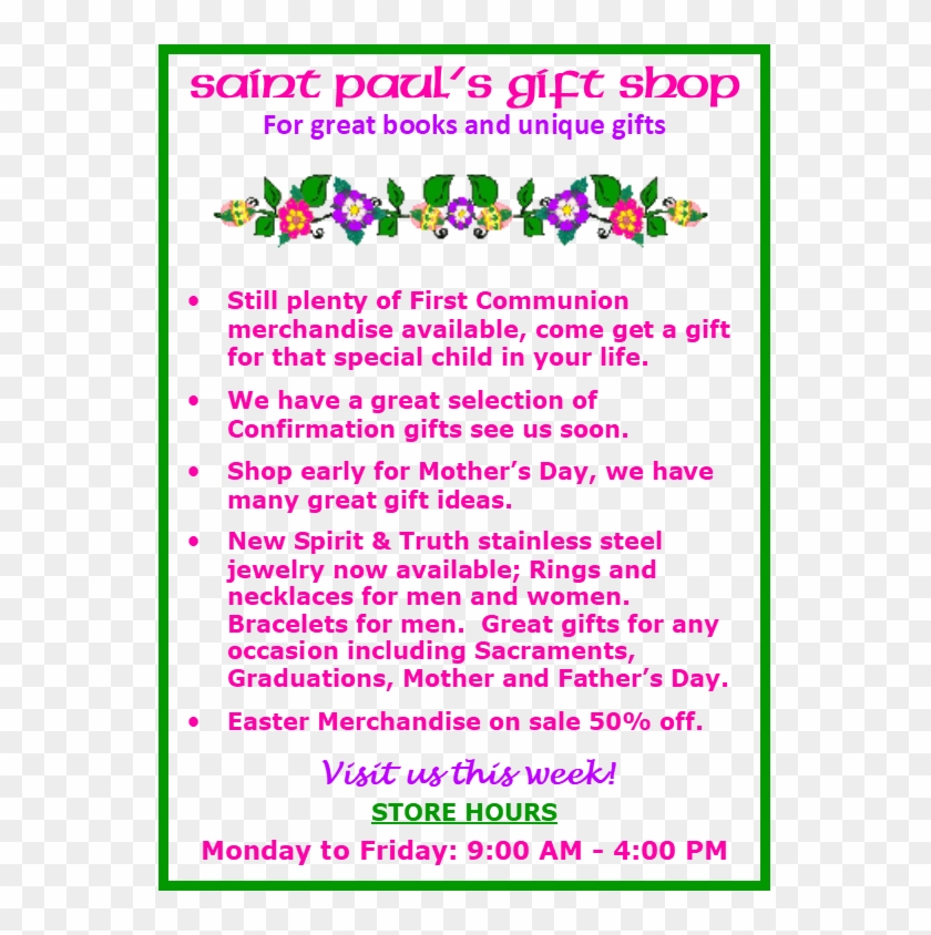 Gift Shop First Communion - Yard Sale Flyer Template Clipart